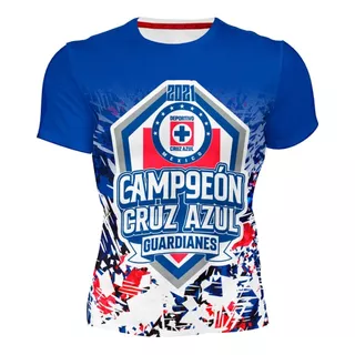 Playera Full Print Cruz Azul Maquina Celeste 9na Guardianes 