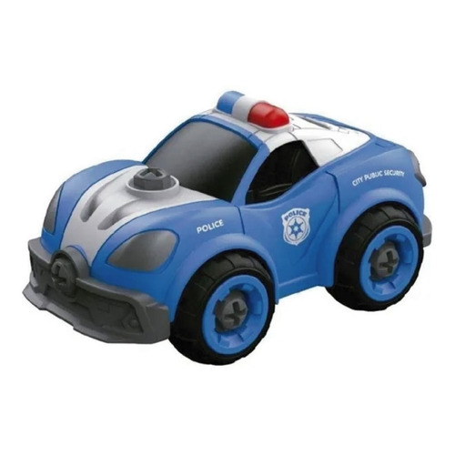 Vehiculo Para Armar Auto De Policia City Police Color Azul Personaje Auto Policia