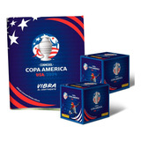 Kit Álbum Conmebol Copa America Usa 2024 Panini Tapa Blanda + 100 Sobres De Figuritas En Caja