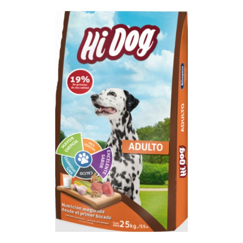 Alimento Hi Dog para perro adulto de raza  mediana, grande y gigante sabor mix en bolsa de 25kg