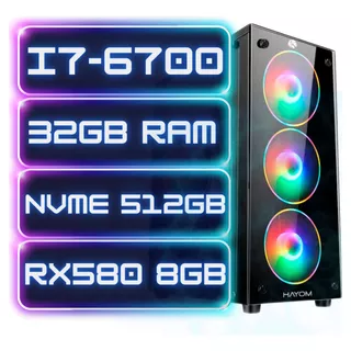 Pc Computador Gamer I7-6700 32gb Ram Nvme 512gb Rx580 8gb 