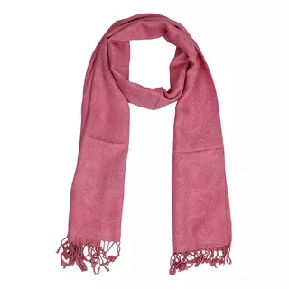 Echarpe Cachecol Jamavar Pashmina Lenço Xale Cor Rosa Tamanho Único