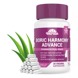 Óvulos Acido Bórico Con Prebioticos Y Aloe Vera 800mg Vaginales Wofresh 100% Puro Americano