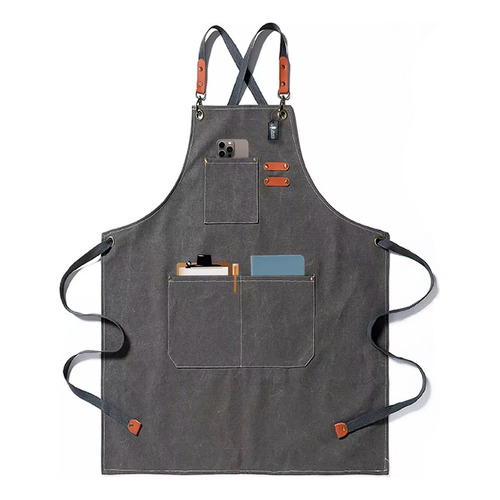 Mandil Delantal Multiusos Cocina Chef Barberia  Unisex Color Gris