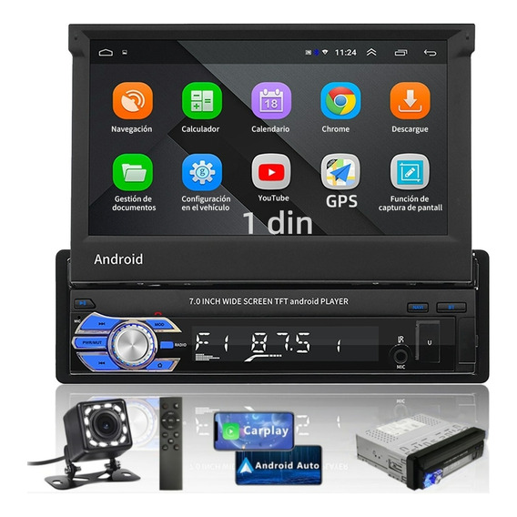 Auto Estéreo Pantalla Retráctil Android Mirrorlink Bluetooth