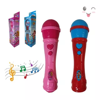 Microfone De Brinquedo Masculino Infantil Musical Sai A Voz Cor Rosa E Lilás