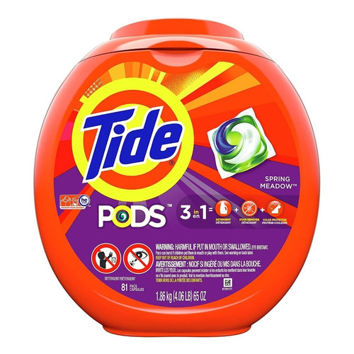 Tide Pods Detergente 3 En 1 Con 81 Capsulas 1.76 Kg