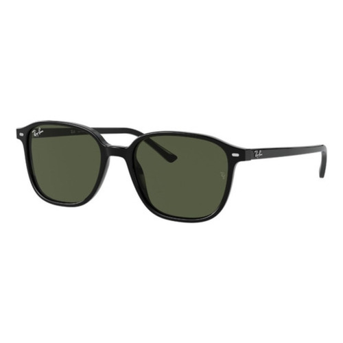 Anteojos de sol polarizados Ray-Ban Leonard Standard con marco de acetato color polished black, lente green clásica, varilla polished black de acetato - RB2193