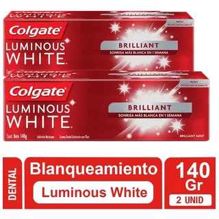 Pasta Dientes Colgate Luminous White 140gr Pack 2 Unidad