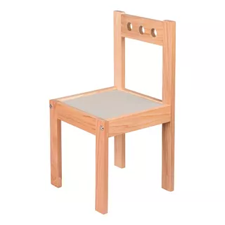 Silla De Madera Barnizada Para Niñas Y Niños Pequeños Color De La Estructura De La Silla Gris Claro