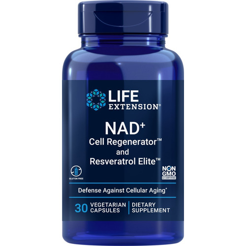Life Extension, Nad+ 300mg Con Resveratrol, 30 Cápsulas Sabor Sin Sabor