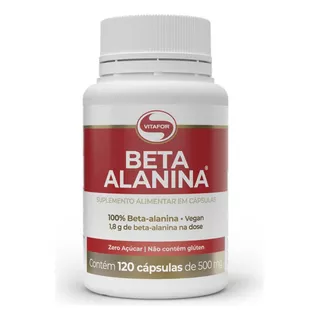 Beta Alanina 100% Pura 120 Cápsulas Vitafor Sabor Sem Sabor