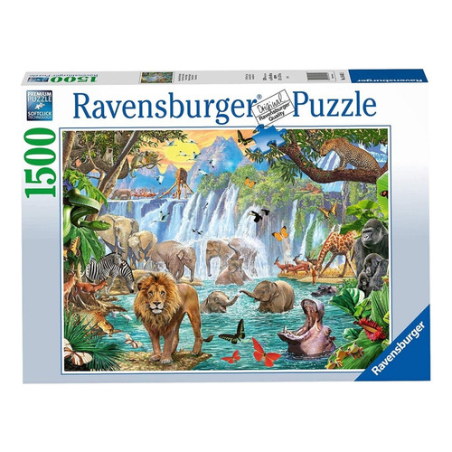 Rompecabezas Safari Cascada Leon Selva 1500 Pz Ravensburger