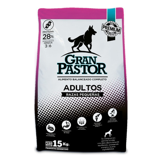 Alimento Gran Pastor Mordida Pequeña Perro Adulto X 15 Kg