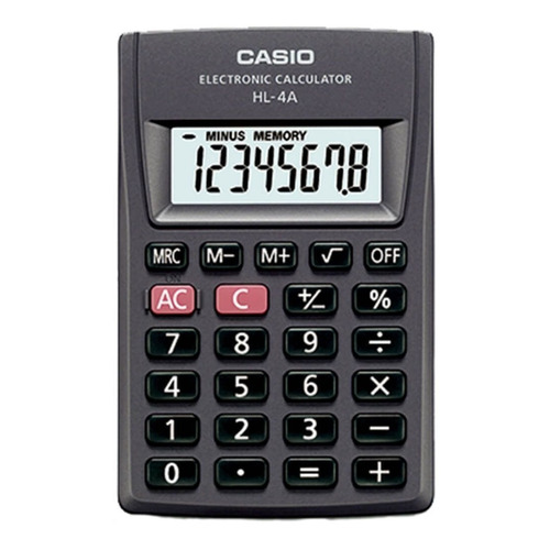 Calculadora Casio Hl-4a - Taggershop Color Negro