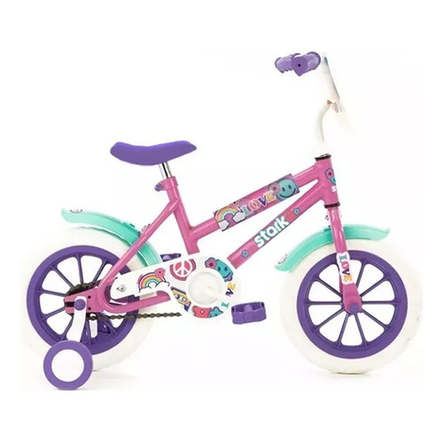Bicicleta bmx freestyle infantil Stark Kids Love R12 freno v-brakes color rosa  