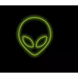 Placa Led Decoração Neon - Alien Geek - Verde