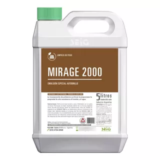 Emulsion Acrilica Cera Autobrillo Mirage 2000 Seiq 5 Litros