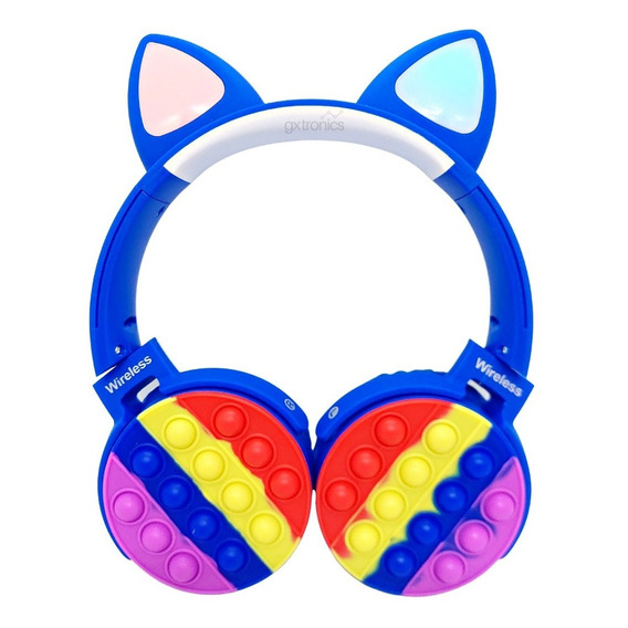 Auriculares Infantiles Con Orejas Gato Niños Popit Bluetooth