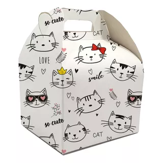 Cajita Feliz Chica Regalo Souvenirs Gatos (pack X10) 