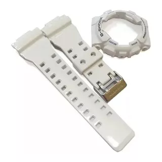 Bezel + Pulseira Casio Ga-100a Gshock Branco Verniz Original