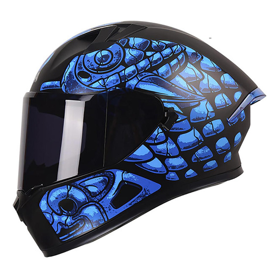 Casco Roda Course Azul Stonesnake Mate Mica Humo Cerrado Svs