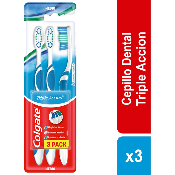 Cepillo Dental Colgate Triple Accion Medio X 3und