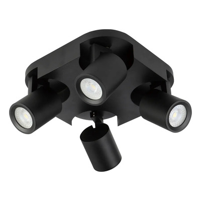 Plafon 4 Luces Spot Negro Movil Dicro Led Gu10 U1304n Mks Negro