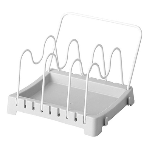 Organizador Escurridor Extensible Para Ollas Y Sartenes Color Blanco