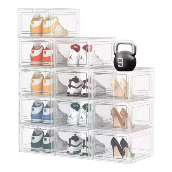 26 Cajas Organizadoras Zapatos Plastico Transparente Apilabl