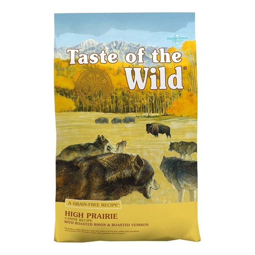 Alimento Taste of the Wild High Prairie Canine para perro adulto todos los tamaños sabor bisonte asado y venado asado en bolsa de 14lb
