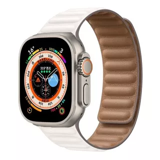 Pulseira Couro Elos Magnético Para Apple Watch Ultra 49mm