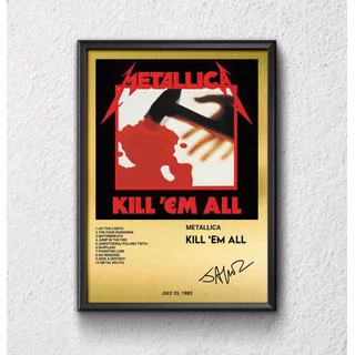 Cuadro Metallica Kill 'em All Madera & Vidrio (35x47)01