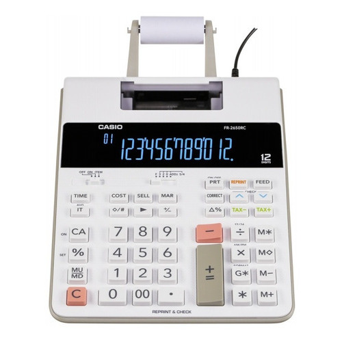 Calculadora Impresora Casio Fr2650rc Reimpresion New Model Color Blanco