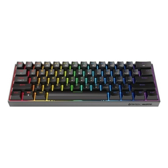 Teclado Gamer Fantech Maxfit 61 Mk857 Black Sw Red Español Color del teclado Negro