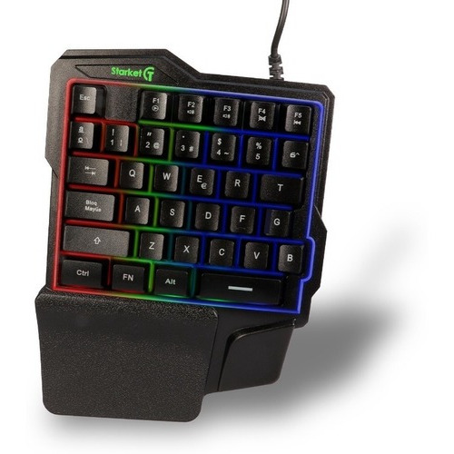 Teclado De Una Mano Gamer Starket Sk-004 Con Luz Color del teclado Negro