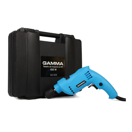 Taladro percutor atornillador eléctrico de 10mm Gamma G1901K 650W + accesorio con maletín de transporte 220V 60Hz