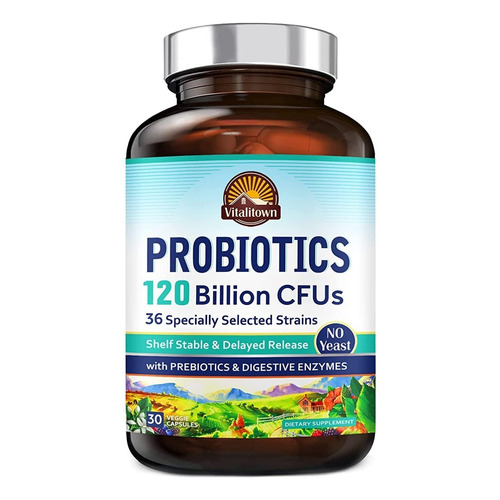 Probióticos En Capsulas 120 Billones Vitalitown 36 Cepas Sabor Sin sabor