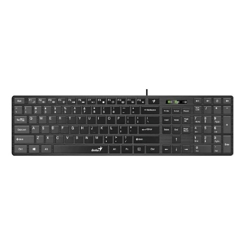 Teclado Genius SlimStar 126 QWERTY español color negro