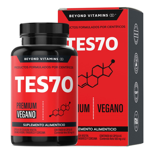 Testo Vitaminas Para Hombres | Completo Con 10 Ingredientes | Maca Negra, Fenogreco, Creatina, Arginina, Cúrcuma, Zinc Y Más | Precursor Natural | Testosterona 60 Cápsulas