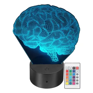 Lámpara Led Cerebro 3d Regalo Neurólogo Rgb Personalizada