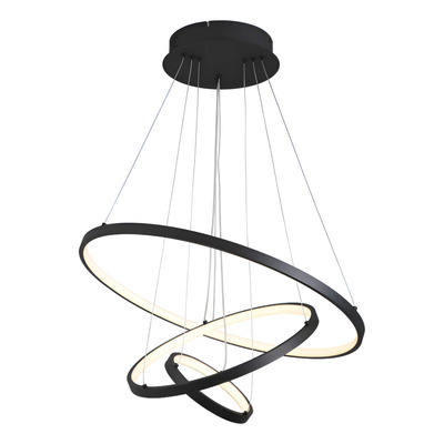 Colgante Aros Triple Led Negro 60/40/20 Cm L8672 72w Mks  Negro