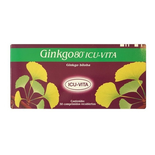 Ginkgo Biloba 80mg X 30 Comprimidos - Icu Vita® Sabor Sin Sabor