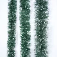 Guirnalda Navidad Verde Punta Blanca 8cm X 2m - 5 Tiras #196