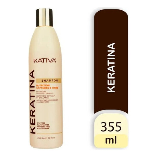  Kativa Shampoo Keratina · Nutrición, Suavidad Y Brillo 355ml