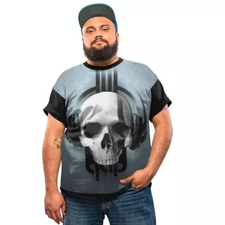 Kit 3 Camisetas Plus Size Caveiras Rock Skull Eua 