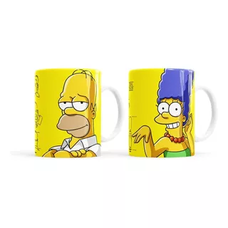 Taza De Ceramica Pack X 2  Simpsons Combo Pareja