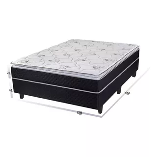 Morpheus Sommier Atenas Negro Juego De Dormitorio Sommier En Madera Armado Más Colchon En Espuma Eps Ortopédico Hasta 130kg Ancho 138cm Largo 188cm Altura 58cm