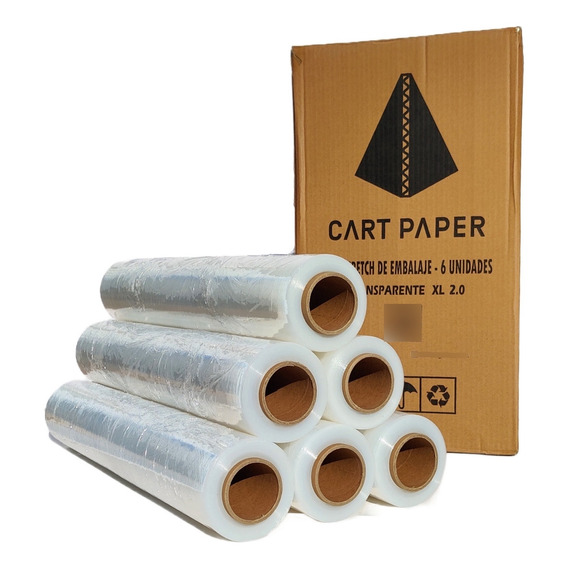 Film Stretch Plastico Transparente 6 Rollos 300m/ Cart Paper