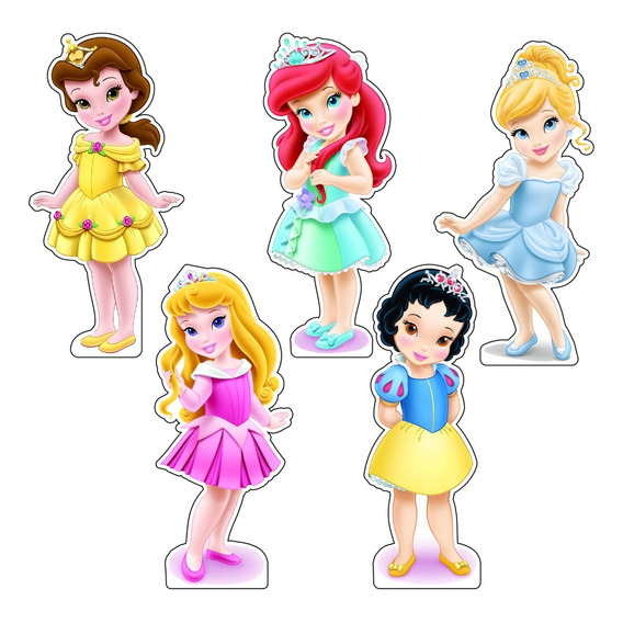 Figuras Princesas Niñas Base Rígida Kit 5 Pzas Coroplast